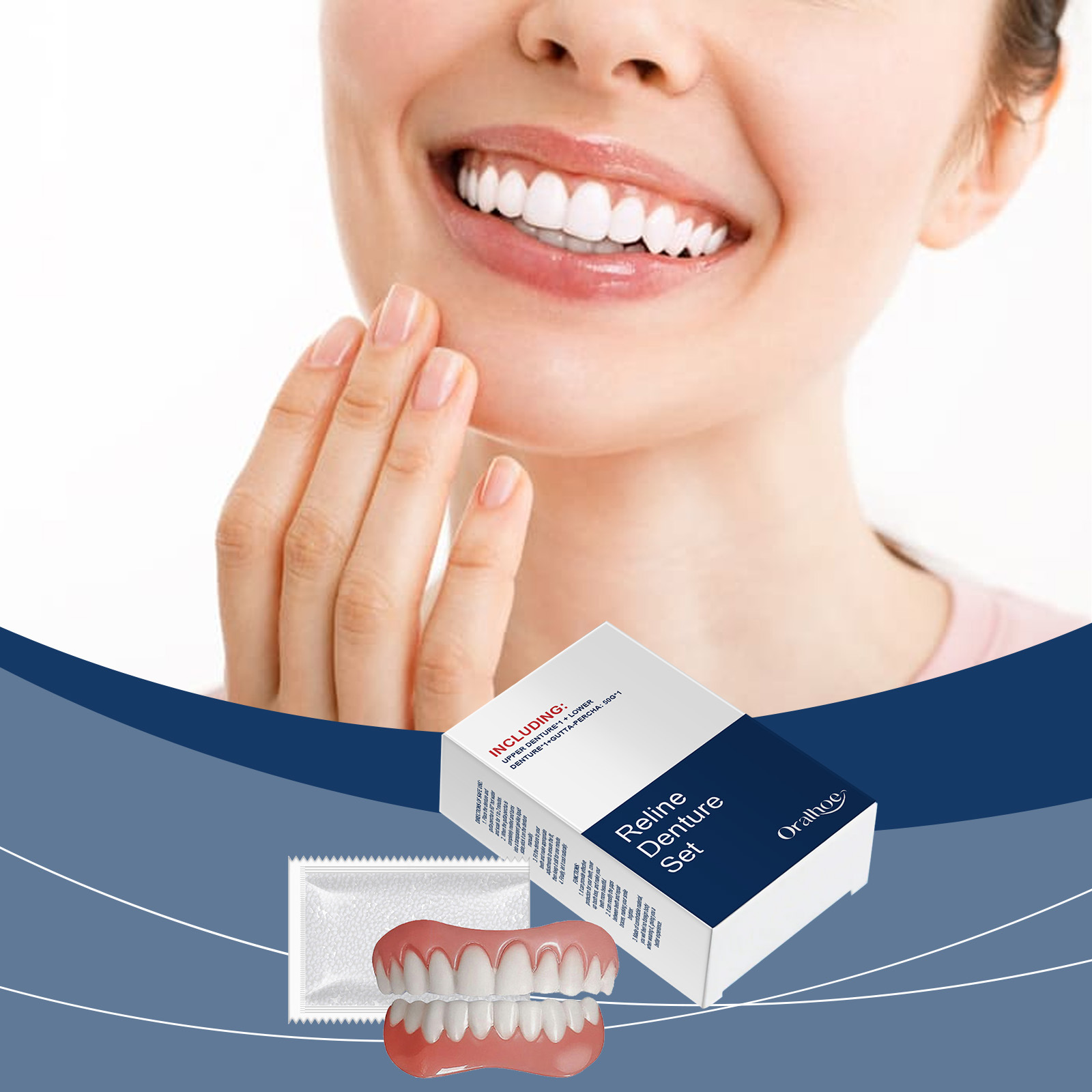 Teeth Whitening With Braces - Prothèses dentaires temporaires, Simulation buccale, bretelles,