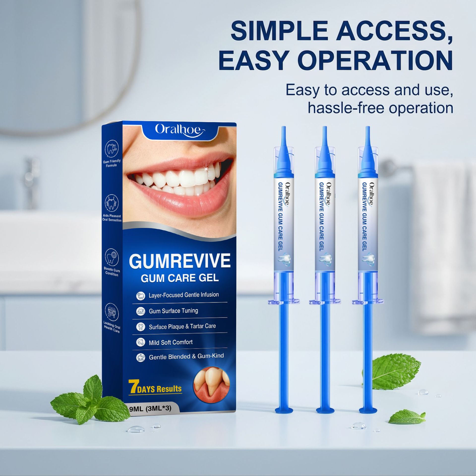 Teeth Whitening With Peroxide - Gel de soin buccal, kit de
