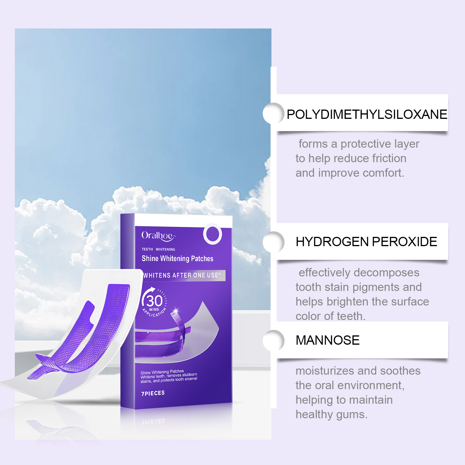 ORALHOE 7 pièces/boîte patchs  - Teeth Whitening Quick Results avis et prix